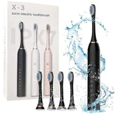 6 Modes Sonic Electric Toothbrushes for Adults Kids Smart Timer Rechargeable Whitening Toothbrush Waterproof 4 Brush Head