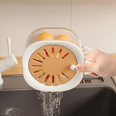 Multi-Purpose Fruit Drainer Basket with Foldable Handle – Wash, Drain & Serve