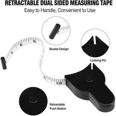3-in-1 Body Measuring Tape | Retractable Waist, Arm & Body Measurement Tape